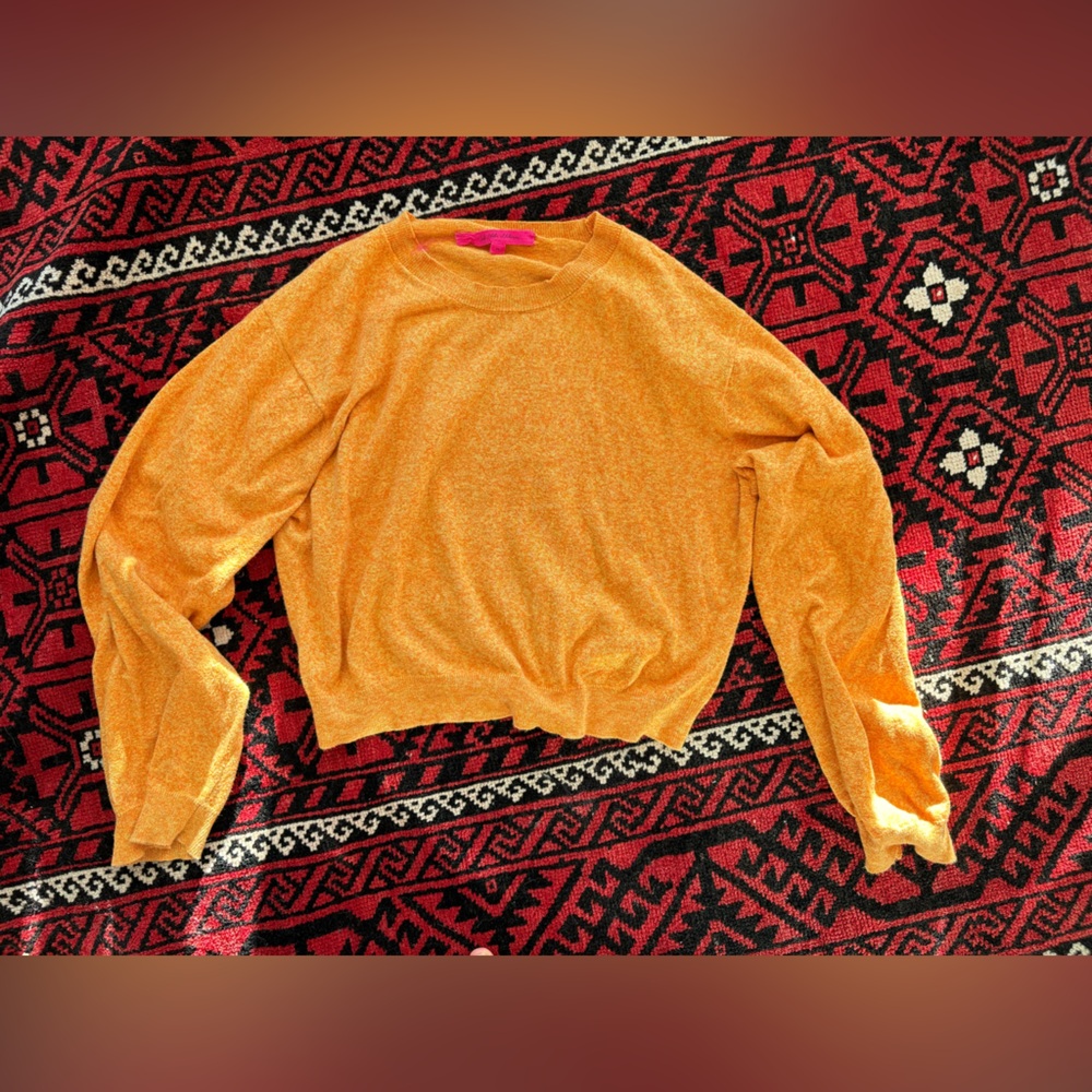 the elder statesman organic cotton cashmere sweater - M nova lightweight orange